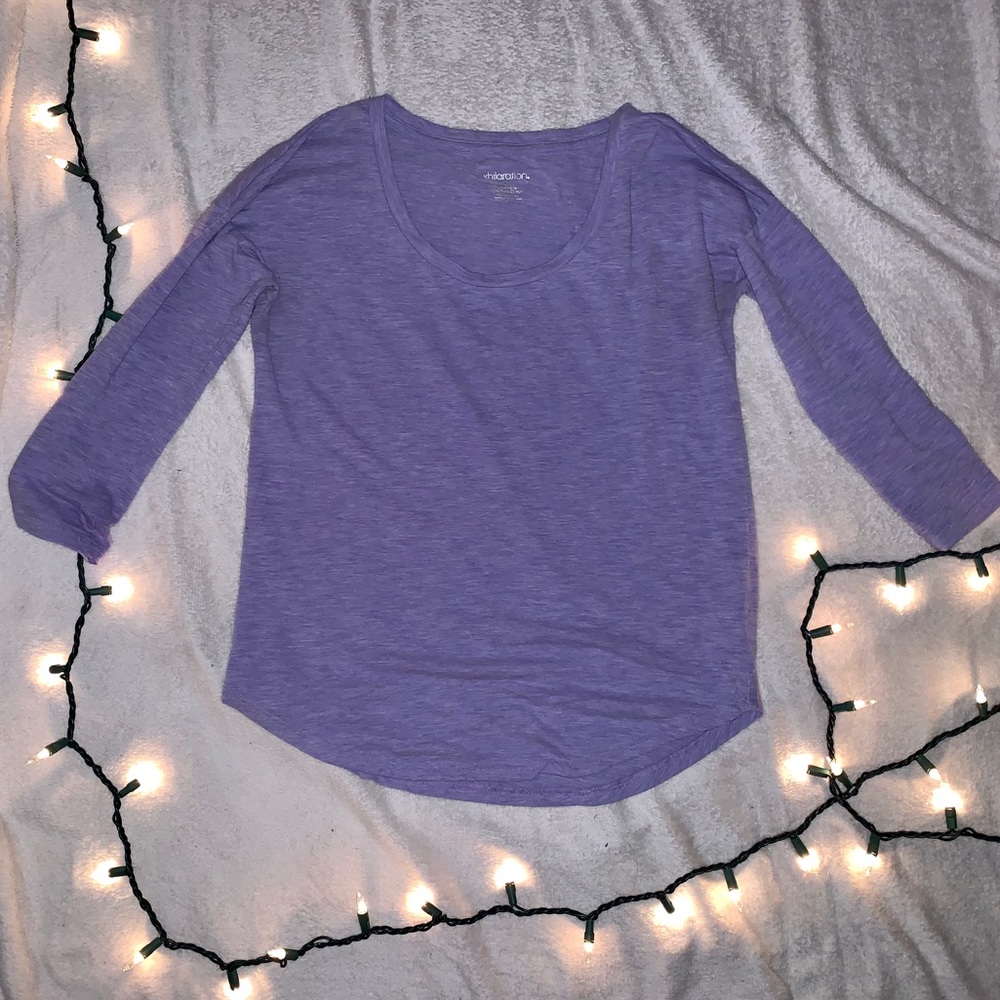 Purple 3/4 Sleeve Length Shirt